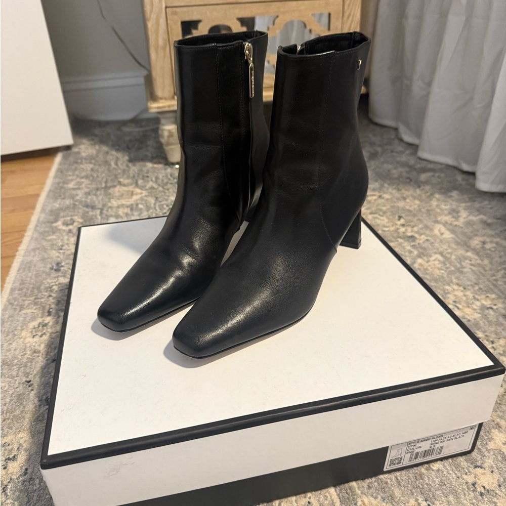 Larroude Black Leather Boots